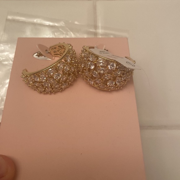 NWT Crystal Kaya Hoop Earrings a Mignonne Gavigan - Picture 1 of 3